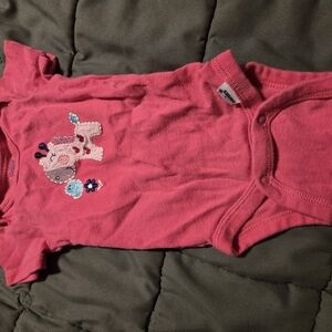 Pink Baby Onesie with Elephant Design